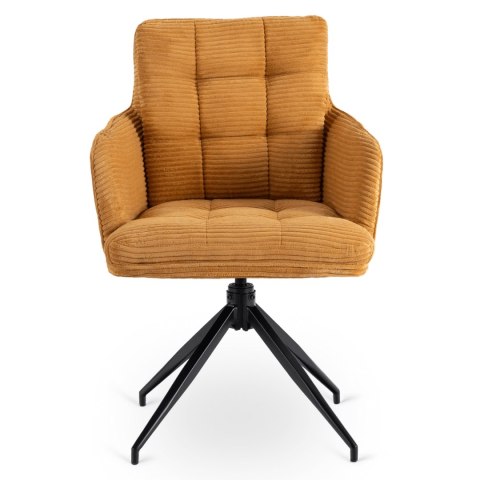 Krzesło Obrotowe AKITA Musztardowe Sztruksowe