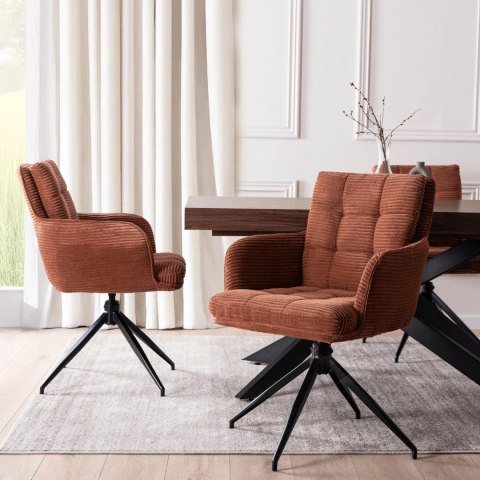 Krzesło Obrotowe AKITA Rude Sztruksowe