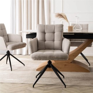 Krzesło Obrotowe AKITA Szare Sztruksowe