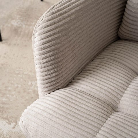 Krzesło Tapicerowane Obrotowe do Salonu AKITA Szare Sztruksowe Nowoczesne