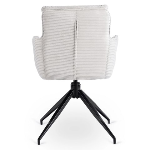 Krzesło Tapicerowane Obrotowe do Salonu AKITA Szare Sztruksowe Nowoczesne