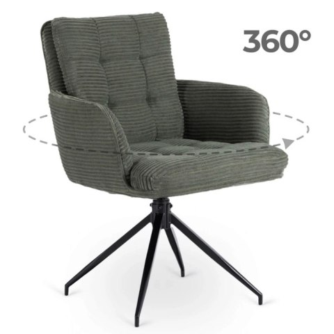 Krzesło Obrotowe AKITA Zielone Sztruksowe