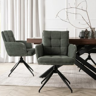 Krzesło Obrotowe AKITA Zielone Sztruksowe