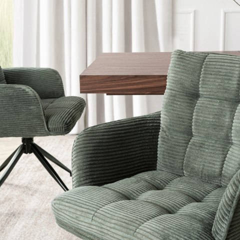 Krzesło Obrotowe AKITA Zielone Sztruksowe