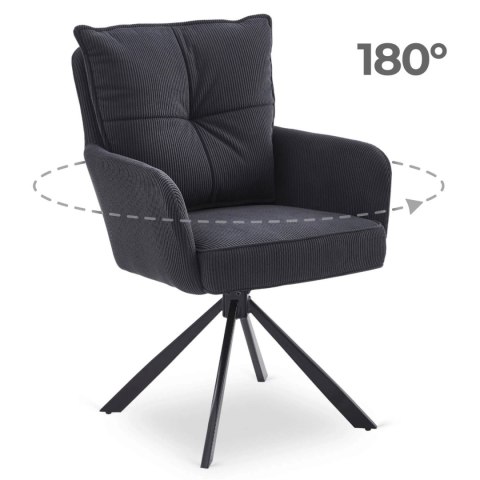 Krzesło Obrotowe CITY Czarne Sztruksowe