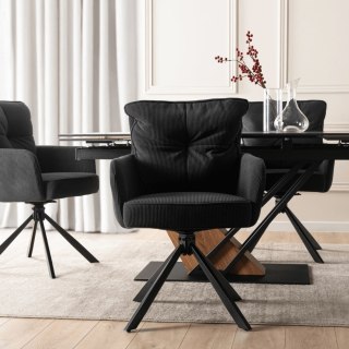 Krzesło Obrotowe CITY Czarne Sztruksowe