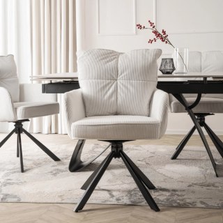 Krzesło Obrotowe CITY Kremowe Sztruksowe