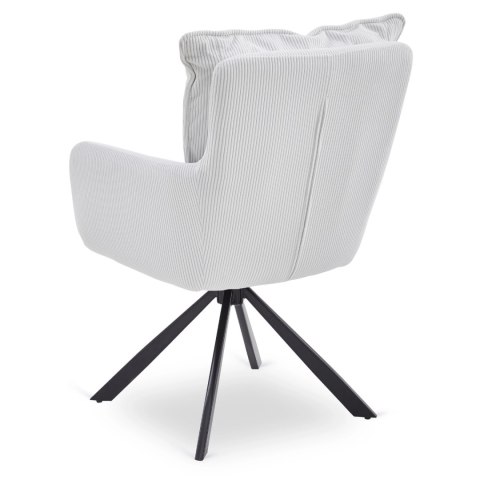 Krzesło Tapicerowane Obrotowe do Salonu CITY Kremowe Sztruksowe Nowoczesne