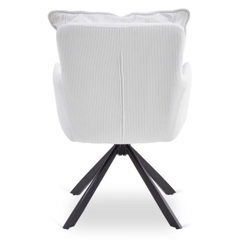 Krzesło Tapicerowane Obrotowe do Salonu CITY Kremowe Sztruksowe Nowoczesne