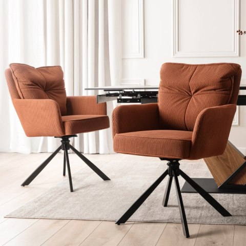 Krzesło Obrotowe CITY Rude Sztruksowe