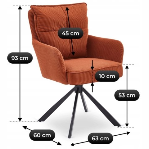 Krzesło Obrotowe CITY Rude Sztruksowe