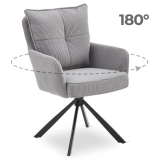 Krzesło Obrotowe CITY Szare Sztruksowe