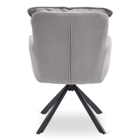 Krzesło Tapicerowane Obrotowe do Salonu CITY Szare Sztruksowe Nowoczesne