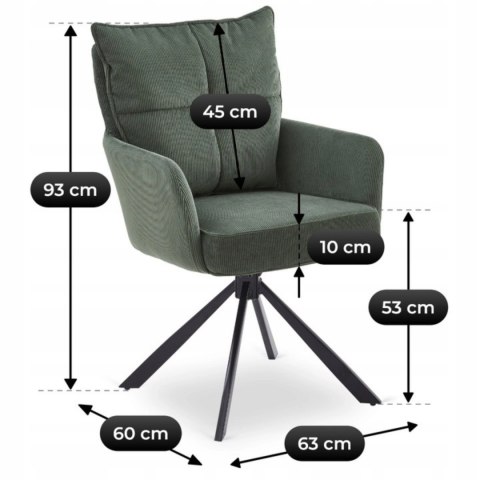 Krzesło Obrotowe CITY Zielone Sztruksowe