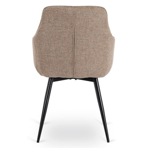 Krzesło Tapicerowane Obrotowe do Salonu LARISA Beżowe Nowoczesne