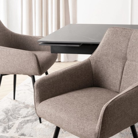 Krzesło Tapicerowane Obrotowe do Salonu LARISA Cappuccino Nowoczesne