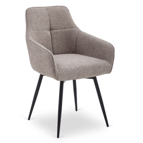 Krzesło Tapicerowane Obrotowe do Salonu LARISA Cappuccino Nowoczesne