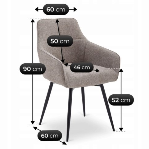 Krzesło Tapicerowane Obrotowe do Salonu LARISA Cappuccino Nowoczesne