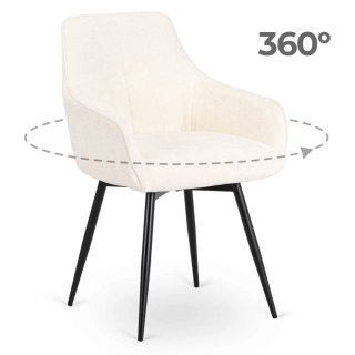 Krzesło Obrotowe LARISA Kremowe Boucle