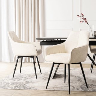 Krzesło Obrotowe LARISA Kremowe Boucle