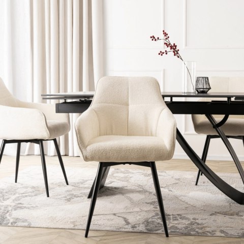 Krzesło Obrotowe LARISA Kremowe Boucle