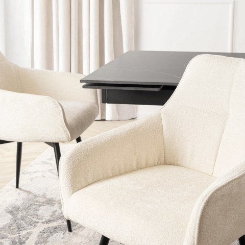 Krzesło Obrotowe LARISA Kremowe Boucle