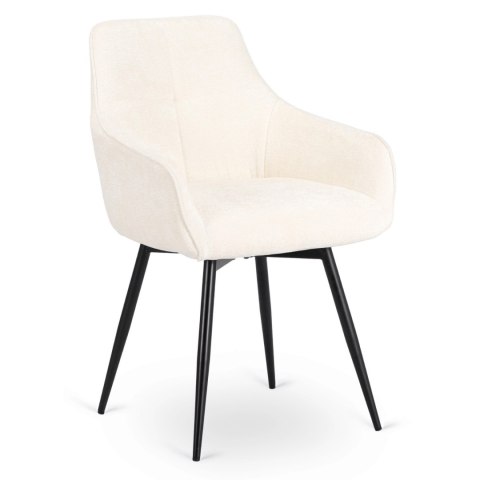 Krzesło Obrotowe LARISA Kremowe Boucle