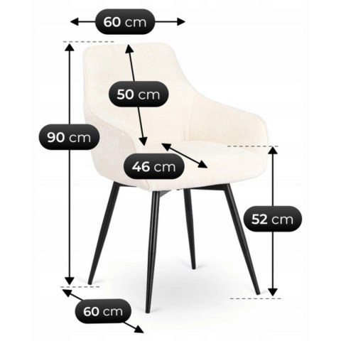 Krzesło Obrotowe LARISA Kremowe Boucle
