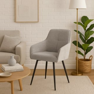 Krzesło Tapicerowane Obrotowe do Salonu LARISA Szare Nowoczesne