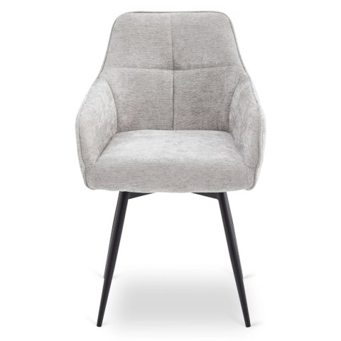 Krzesło Tapicerowane Obrotowe do Salonu LARISA Szare Nowoczesne