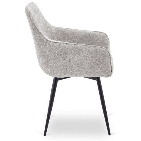 Krzesło Tapicerowane Obrotowe do Salonu LARISA Szare Nowoczesne