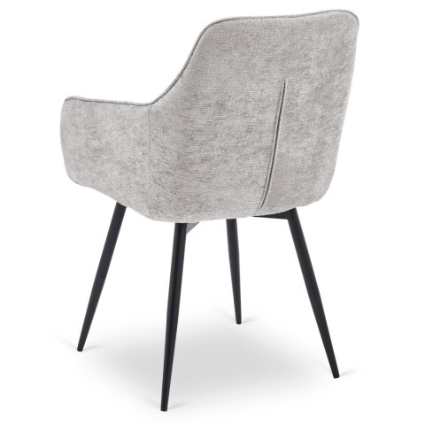 Krzesło Tapicerowane Obrotowe do Salonu LARISA Szare Nowoczesne