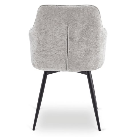 Krzesło Tapicerowane Obrotowe do Salonu LARISA Szare Nowoczesne