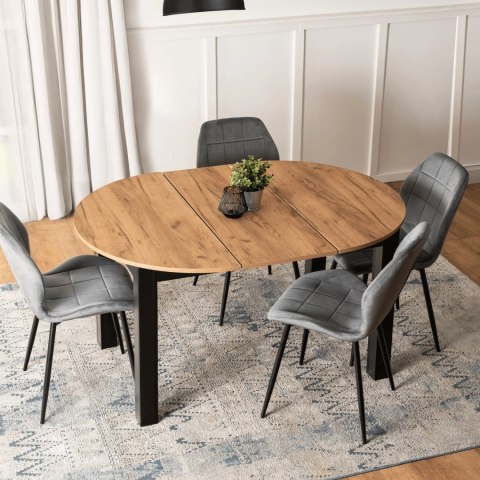 Stół JAMES Rozkładany 103-223 cm Dąb Craft/Czarny