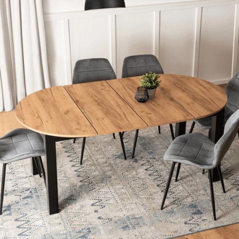 Stół JAMES Rozkładany 103-223 cm Dąb Craft/Czarny