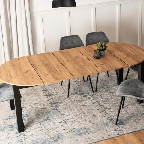 Stół JAMES Rozkładany 103-223 cm Dąb Craft/Czarny