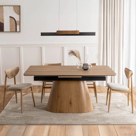 Stół LIZBONA Ceramiczny Rozkładany 160-200 cm Dąb/Dąb