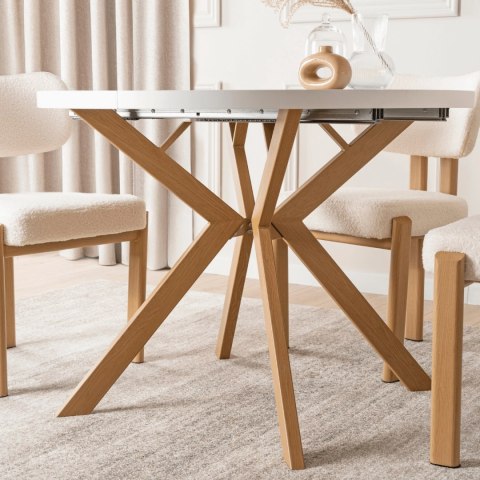 Stół LUKAS Rozkładany 100-250 cm Biały/Drewniany