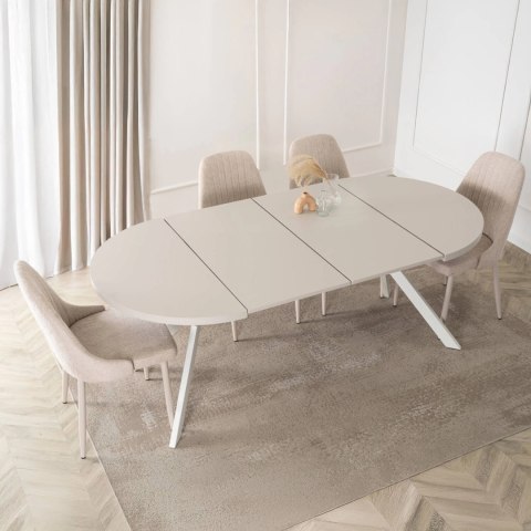 Stół LUKAS Rozkładany 100-250 cm Kaszmir/Biały