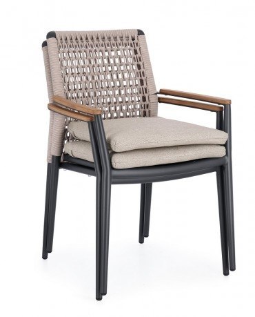 BIZZOTTO krzesło ogrodowe MADDOX beżowe