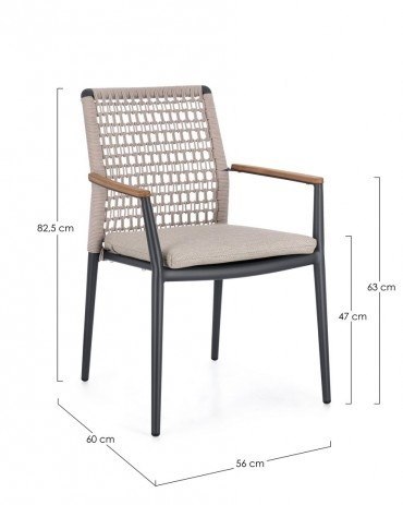 BIZZOTTO krzesło ogrodowe MADDOX beżowe