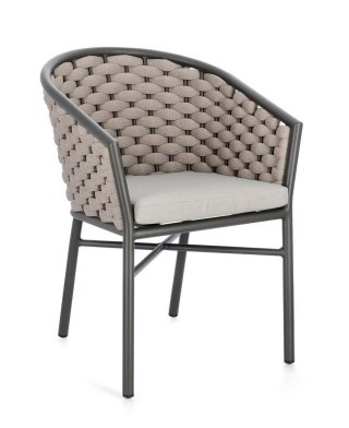 BIZZOTTO krzesło ogrodowe MARGALIDA antracyt / beż