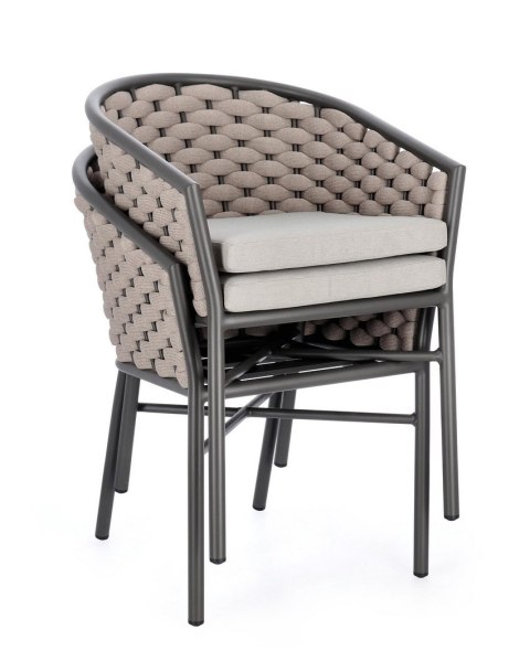 Bizzotto BIZZOTTO krzesło ogrodowe MARGALIDA antracyt / beż