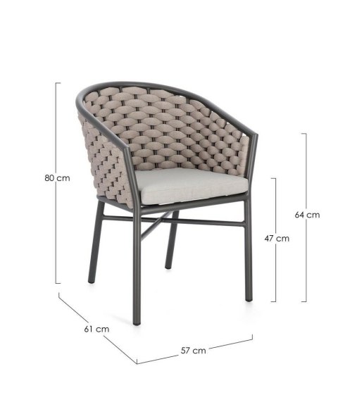 Bizzotto BIZZOTTO krzesło ogrodowe MARGALIDA antracyt / beż