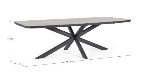 Bizzotto BIZZOTTO stół ogrodowy ISACCO 240x110 antracyt
