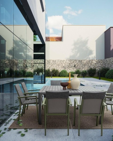 BIZZOTTO stół ogrodowy KIPLIN 149 czarny / rozkładany