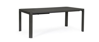 BIZZOTTO stół ogrodowy KIPLIN 180-240 czarny / rozkładany