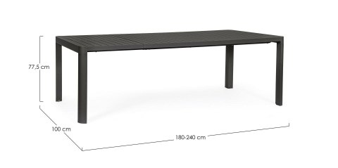 Bizzotto BIZZOTTO stół ogrodowy KIPLIN 180-240 czarny / rozkładany