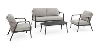 BIZZOTTO zestaw ogrodowy MIRAVET antracyt / beż