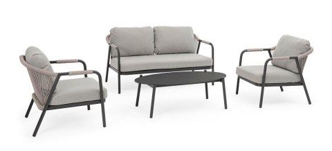 Bizzotto BIZZOTTO zestaw ogrodowy MIRAVET antracyt / beż